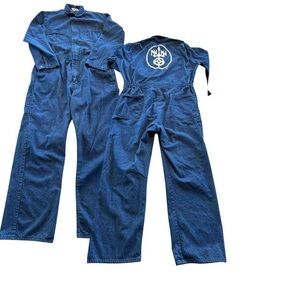 Vintage NN Shipbuilding Denim Coveralls Sz XL 46 USA Made Industrial Workwear